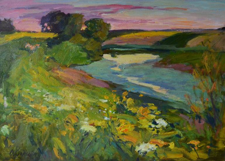 Original Impressionism Landscape Painting by Olga Samar