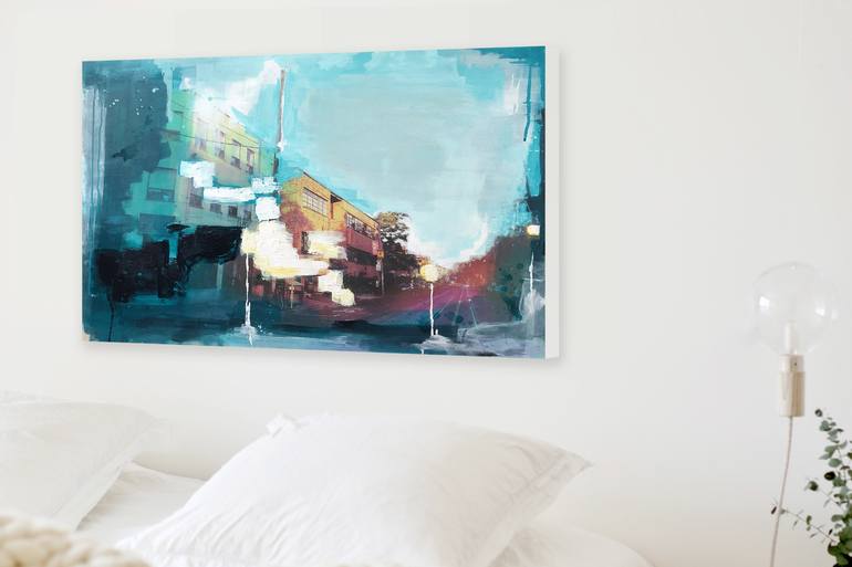 Original Abstract Cities Painting by Caitlyn Jones
