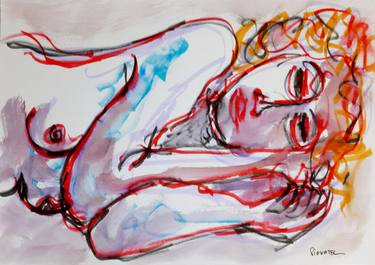 Print of Expressionism Women Mixed Media by Jeff Pignatel