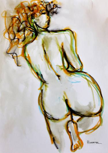 Original Expressionism Nude Mixed Media by Jeff Pignatel