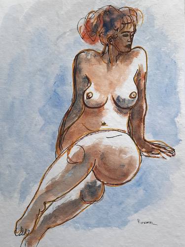 Original Expressionism Women Painting by Jeff Pignatel