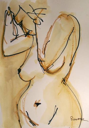 Original Expressionism Women Drawings by Jeff Pignatel
