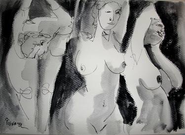 Original Figurative Nude Drawings by Jeff Pignatel