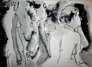 Original Figurative Nude Drawings by Jeff Pignatel