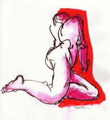 Original Expressionism Nude Drawings by Jeff Pignatel