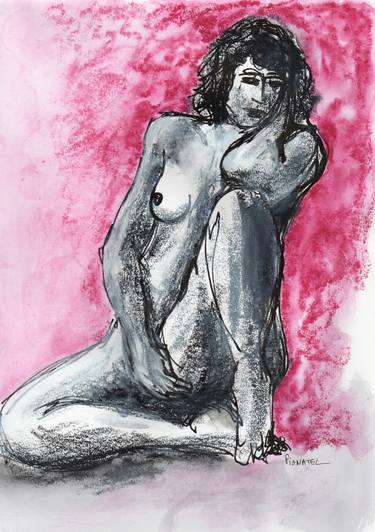Print of Expressionism Nude Drawings by Jeff Pignatel