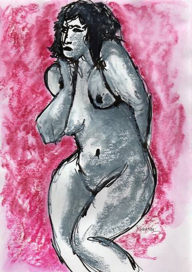 Original Expressionism Nude Drawings by Jeff Pignatel