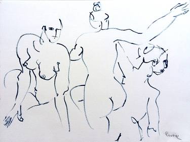 Original Figurative Women Drawings by Jeff Pignatel