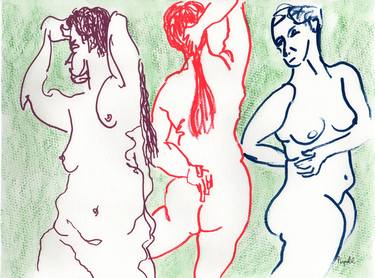 Original Abstract Expressionism Nude Drawings by Jeff Pignatel