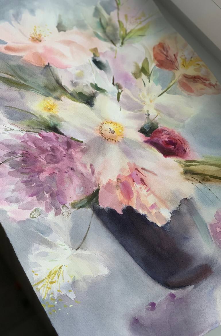 Original Impressionism Floral Painting by Ekaterina Silchenko