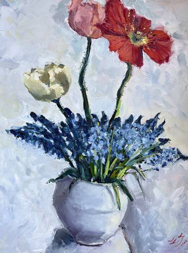 Original Floral Painting by Ekaterina Silchenko