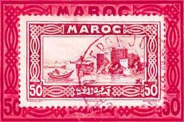 Morocco Maroc Rabat Art- Vintage Stamp Collection Art thumb
