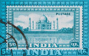 Taj Mahal India- Vintage Stamp Collection Art thumb