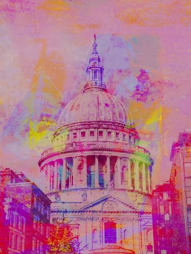 St Paul's (Pink)- Ready to Hang Canvas- Edition of 15 thumb
