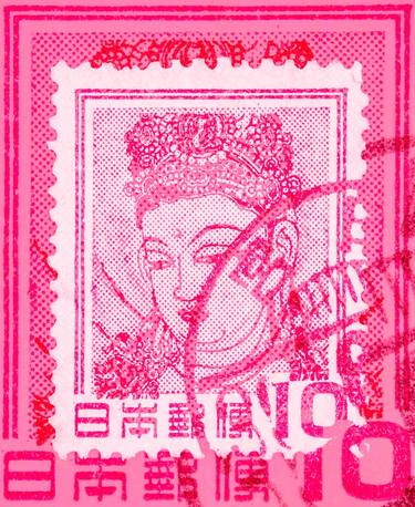 Stamp Collection Art- Japanese Nippon Goddess Kannon thumb