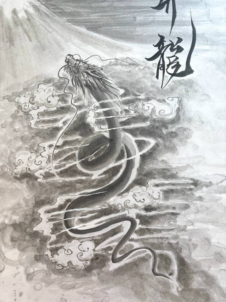 Original Minimalism Calligraphy Painting by Yoko Collin