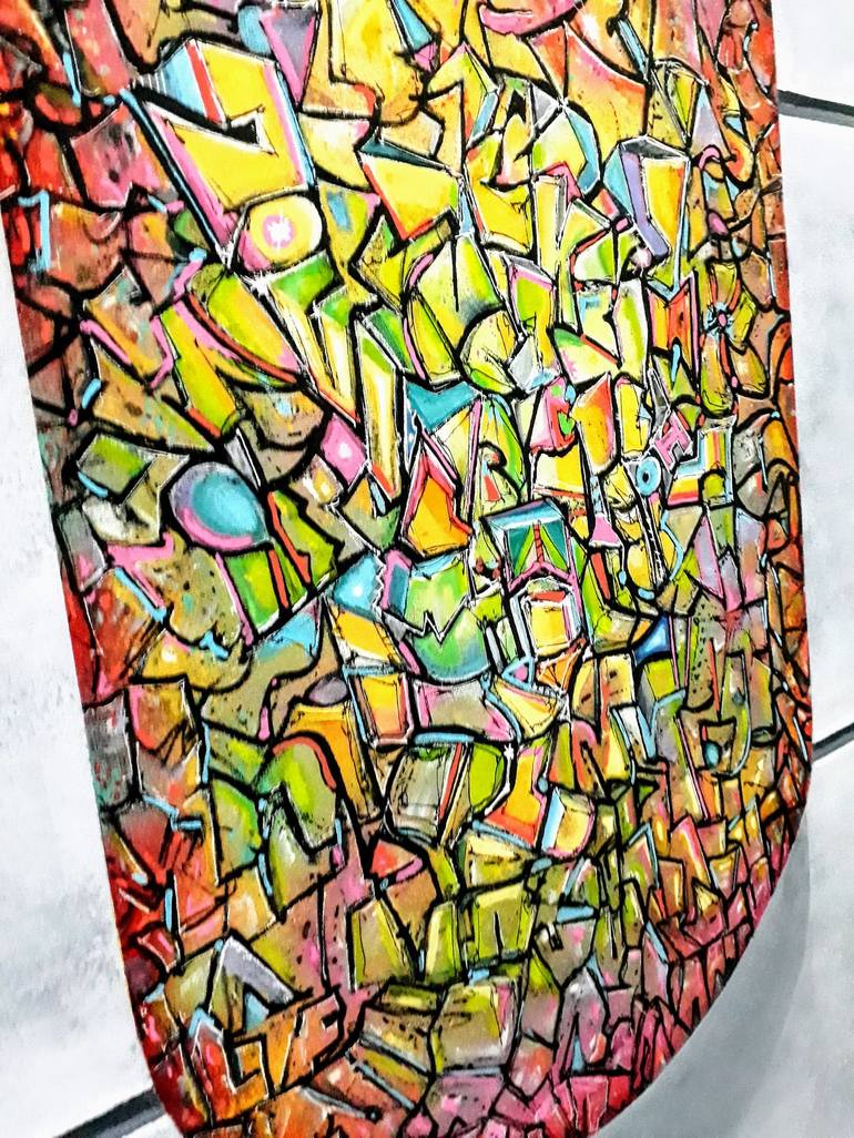 Original Street Art Abstract Painting by Leo Pontes