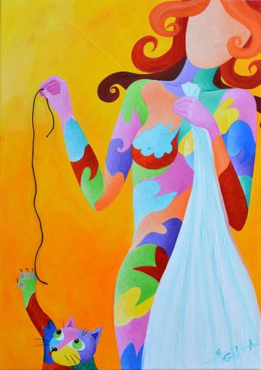 Original Figurative Women Paintings by GALKA GALKA