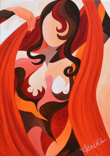 Original Figurative Nude Paintings by GALKA GALKA