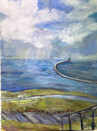 Original Classicism Beach Painting by Stella Rose-Bell