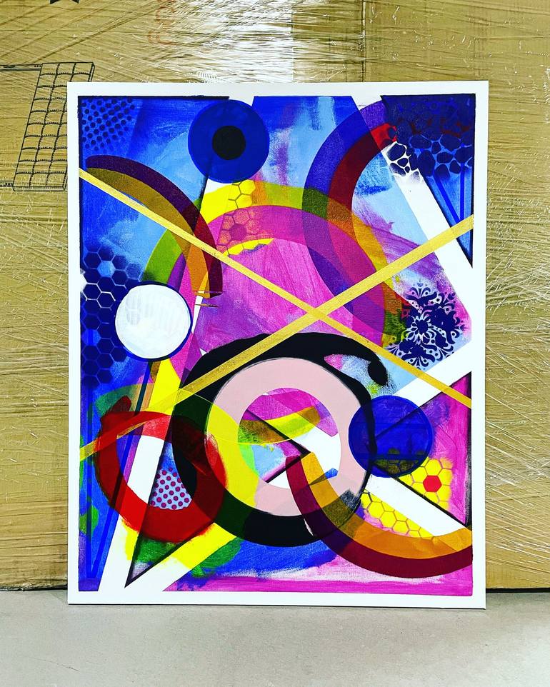 Original Abstract Geometric Painting by Vincenz Artworks