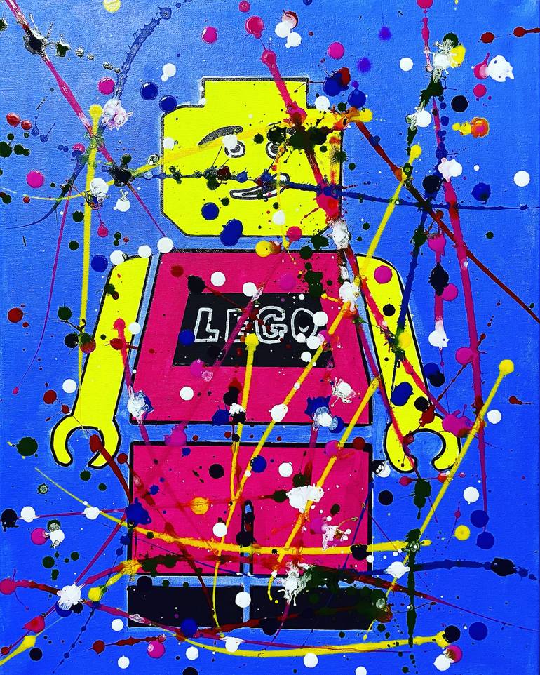 Lego Man Splatter Painting by Vincenz Artworks Saatchi Art