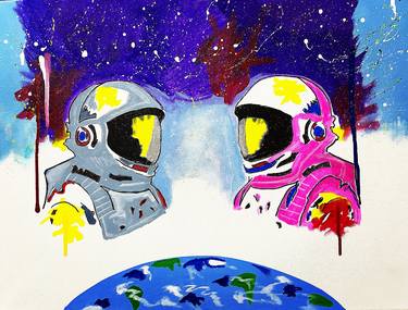 Original Figurative Outer Space Paintings by Vincenz Artworks