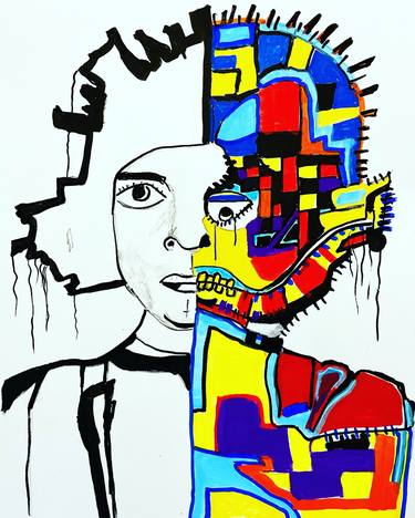 Original Abstract Portrait Drawings by Vincenz Artworks