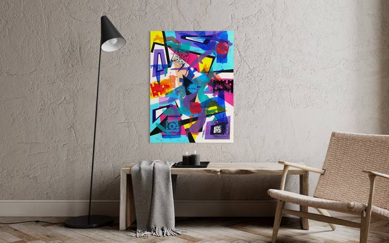 Original Abstract Geometric Painting by Vincenz Artworks