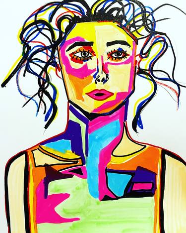 Original Abstract Portrait Drawings by Vincenz Artworks