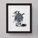 Gum Vase Linocut Print by Michelle McKinnon