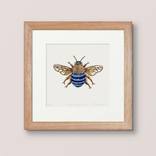 Blue Banded Bee, Reduction Linocut, 2 of 18 by Michelle McKinnon