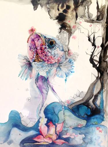 Print of Surrealism Fish Paintings by Ute Swanepoel