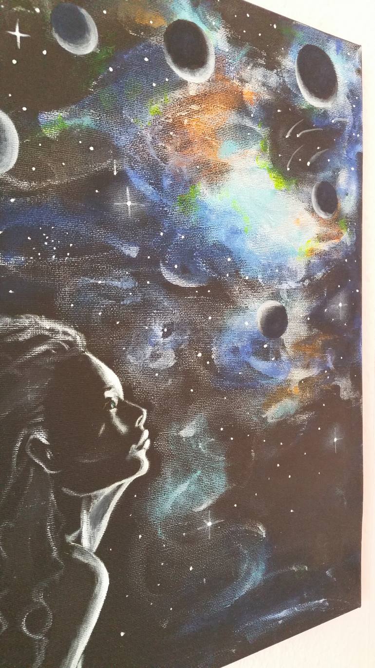 Original Expressionism Outer Space Painting by Nika Ommm