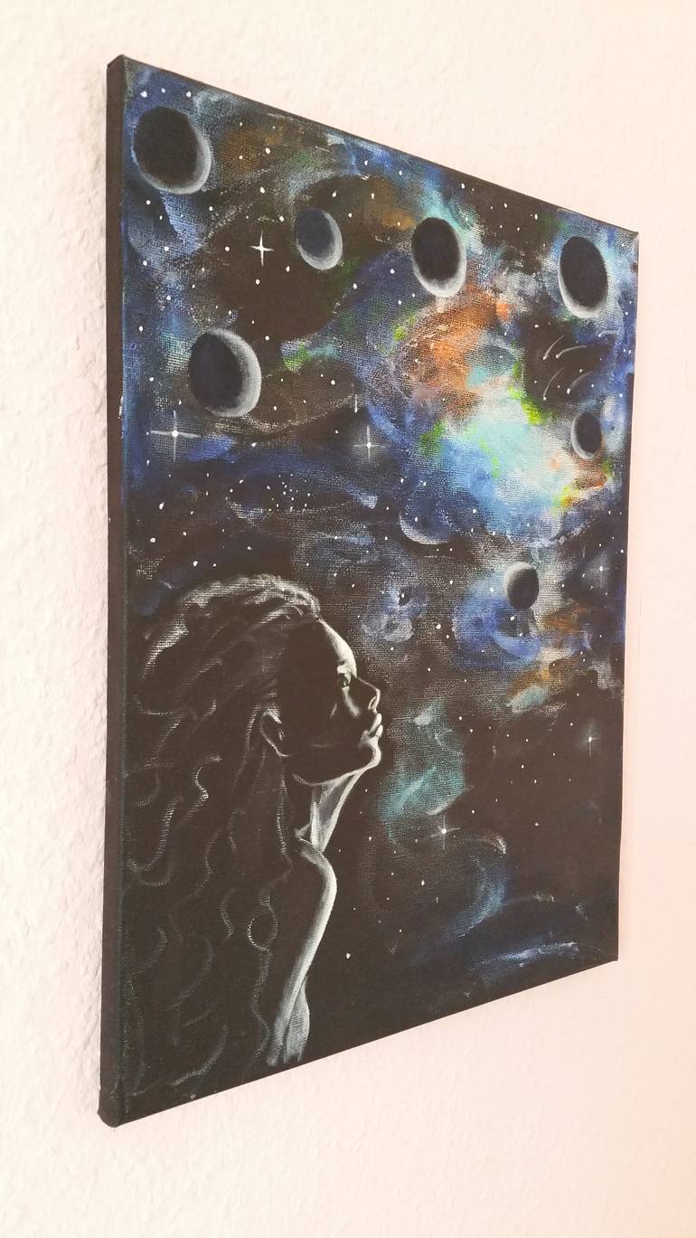 Original Expressionism Outer Space Painting by Nika Ommm