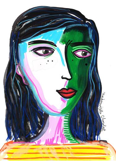Print of Expressionism Portrait Paintings by Victoria Soto Madrid