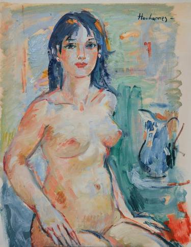 Print of Impressionism Nude Paintings by Hovhannes Haroutiounian