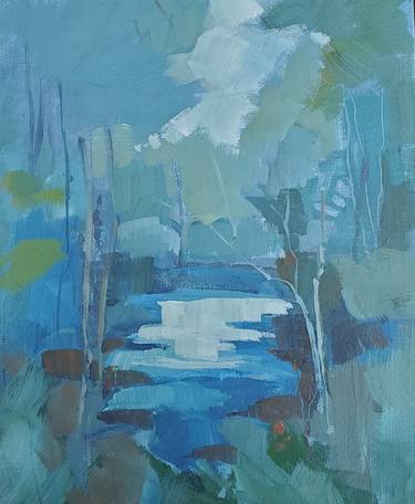 Original Abstract Landscape Painting by Sheila Romard