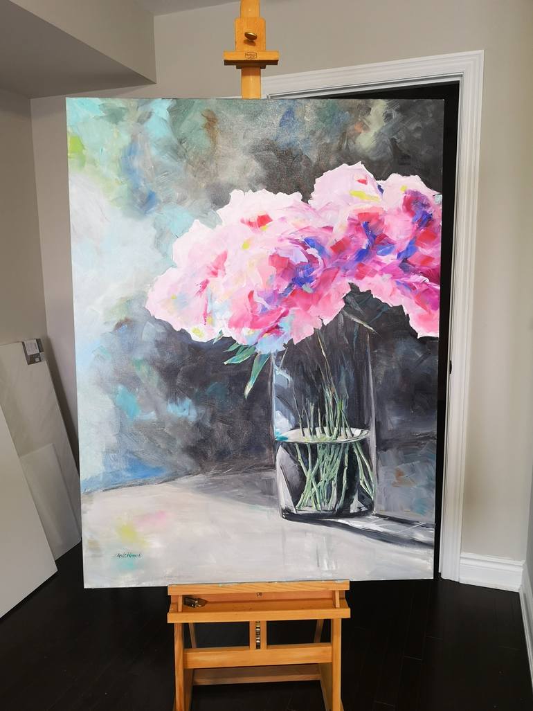 Original Impressionism Floral Painting by Sheila Romard