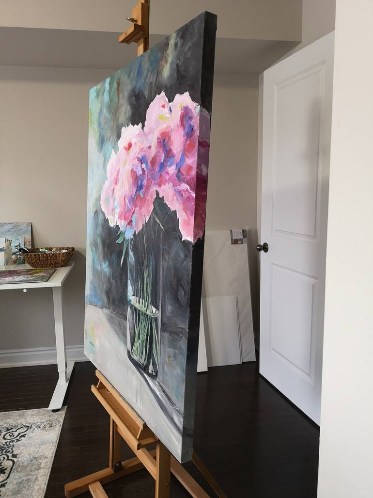 Original Impressionism Floral Painting by Sheila Romard