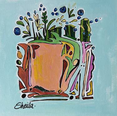 Original Abstract Expressionism Floral Paintings by Sheila Romard