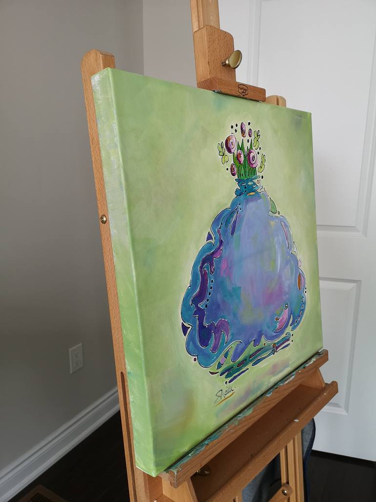 Original Abstract Expressionism Floral Painting by Sheila Romard