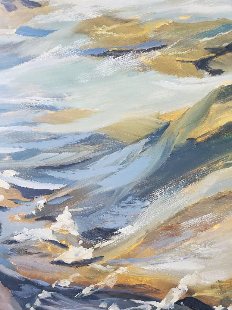Original Impressionism Beach Painting by Sheila Romard