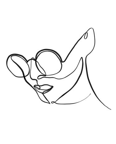 Women in glasses one line art thumb