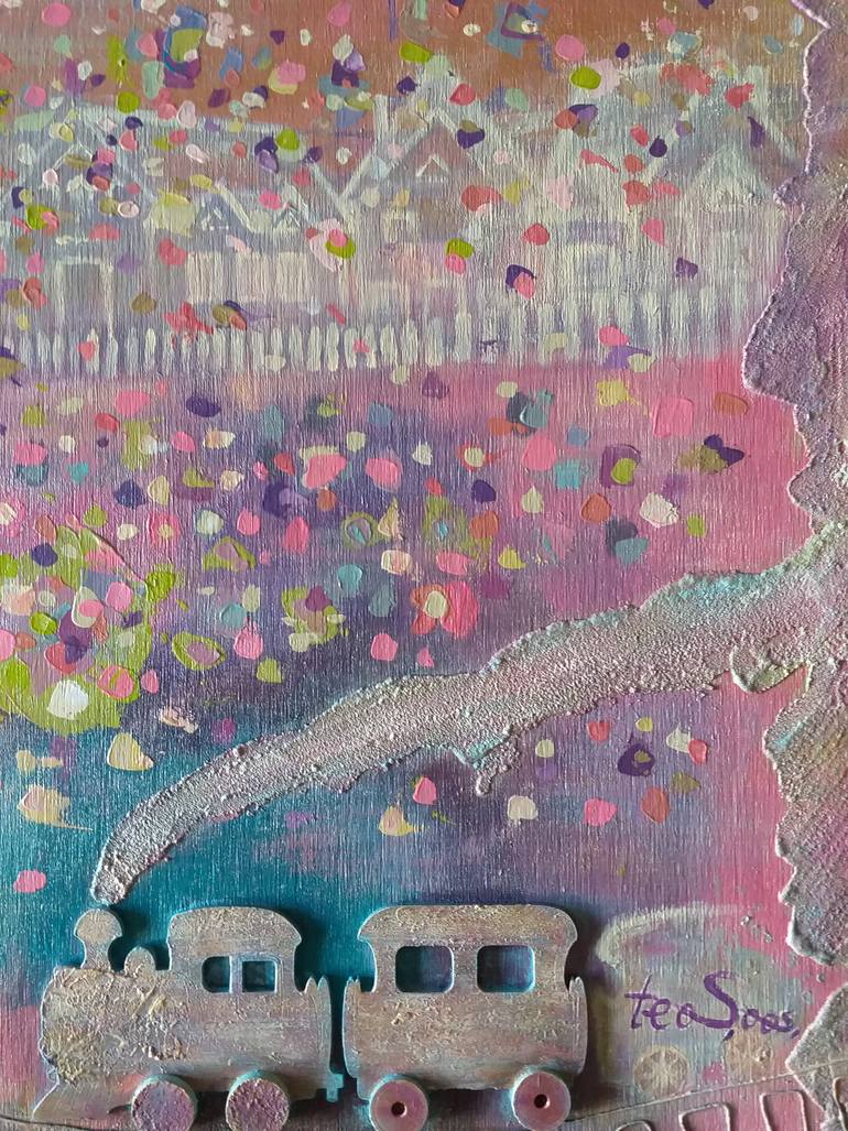 Original Abstract Landscape Painting by Teo Soos