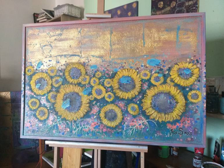 Original Impressionism Floral Painting by Teo Soos