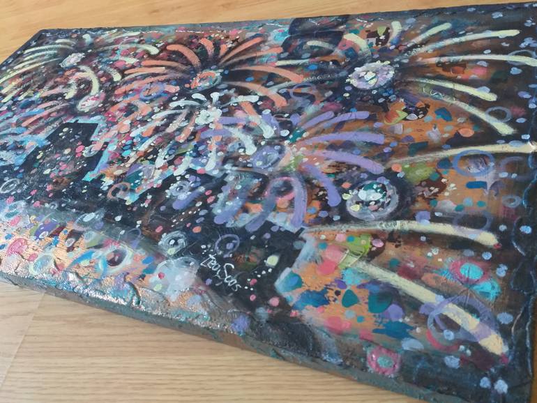 Original Art Deco Abstract Painting by Teo Soos