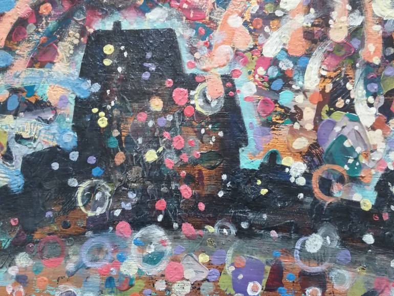 Original Art Deco Abstract Painting by Teo Soos