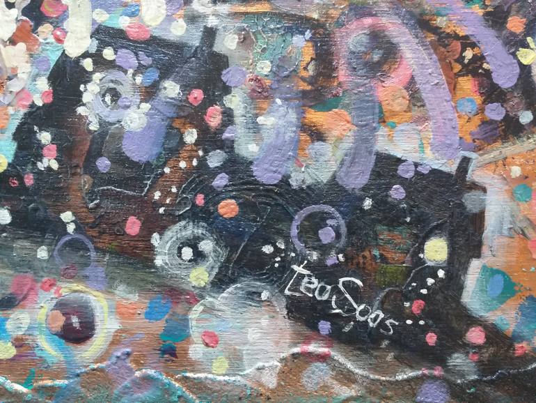 Original Art Deco Abstract Painting by Teo Soos