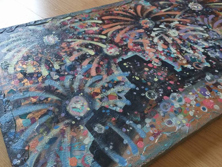 Original Art Deco Abstract Painting by Teo Soos